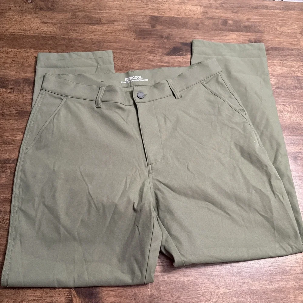 32 Degrees Cool Stretch Performance Pants Mens 34x29 Olive Green NWOT